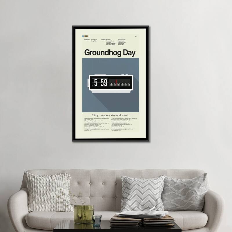 iCanvas "Groundhog Day" by Prints and Giggles by Erin Hagerman Framed